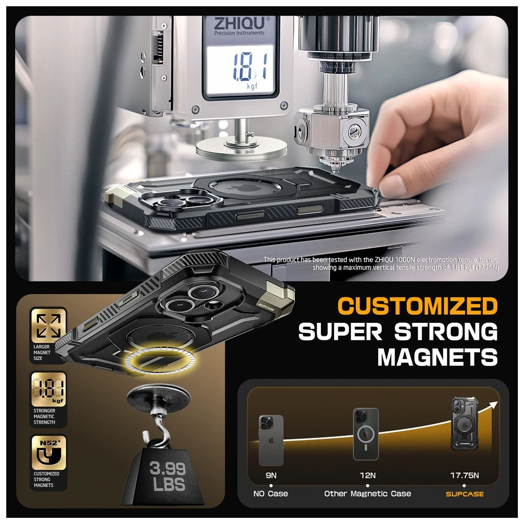 SUPCASE UB GRIP MAG MAGSAFE tok iPhone 16 készülékhez fekete