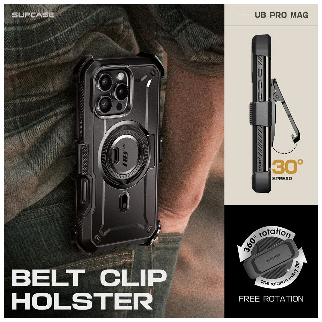 SUPCASE UB PRO MAG MAGSAFE IPHONE 16 PRO MAX készülékhez tok fekete