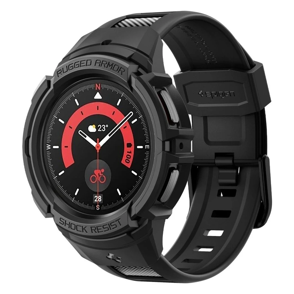 SPIGEN RUGGED ARMOR „PRO” tok Samsung Galaxy Watch 5 Pro (45 MM) készülékhez fekete