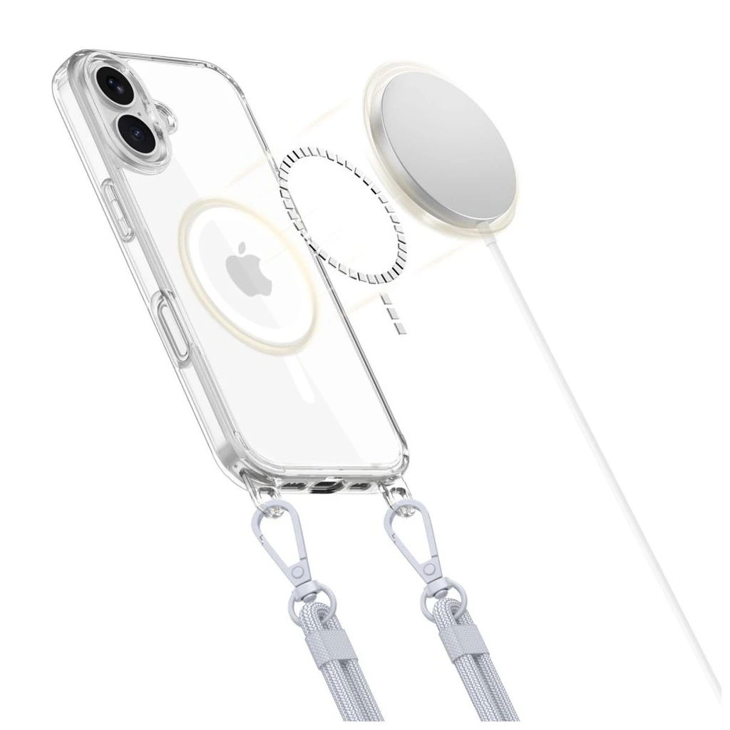 TECH-PROTECT FLEXAIR CHAIN MAGSAFE iPhone 16 tok készülékhez szürke & rózsaszín