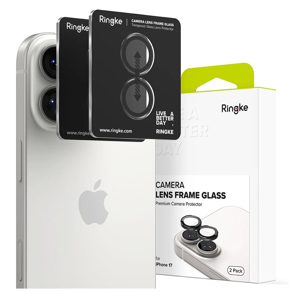 Ringke iPhone 17 készülékhez kamera keretvédő 2-es csomag fekete.