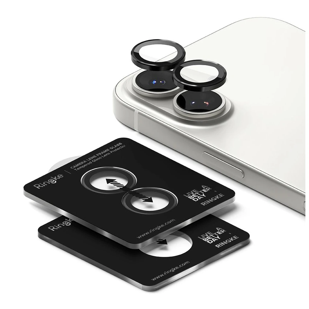 Ringke iPhone 17 készülékhez kamera keretvédő 2-es csomag fekete.