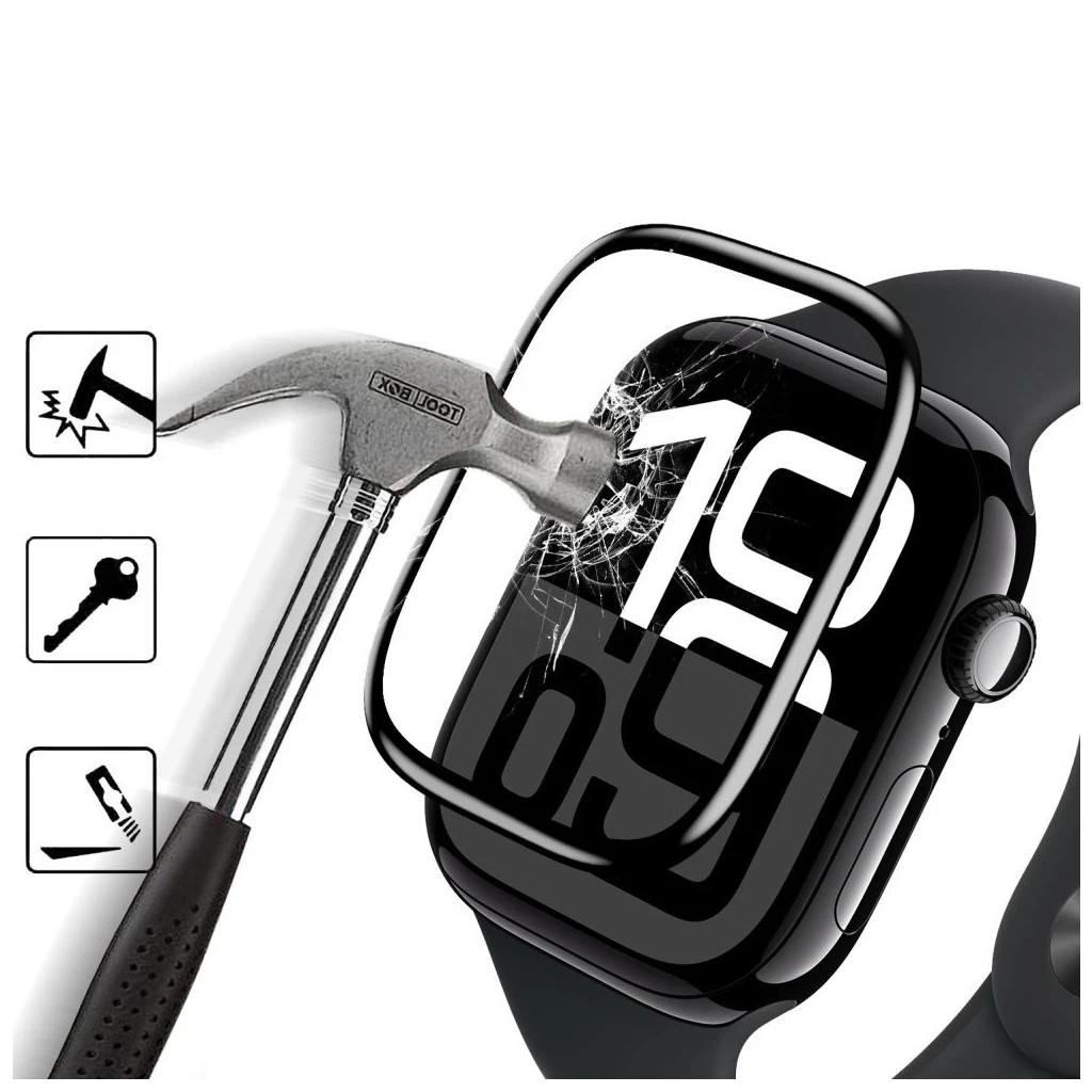 HOFI Hybrid Pro+ 2-PACK APPLE WATCH 7 / 8 / 9 (41 MM) készülékhez üvegfólia fekete