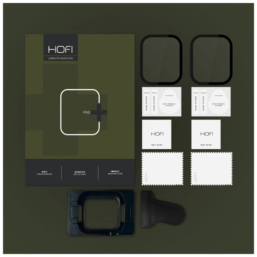 HOFI Hybrid Pro+ 2-PACK APPLE WATCH 7 / 8 / 9 (41 MM) készülékhez üvegfólia fekete
