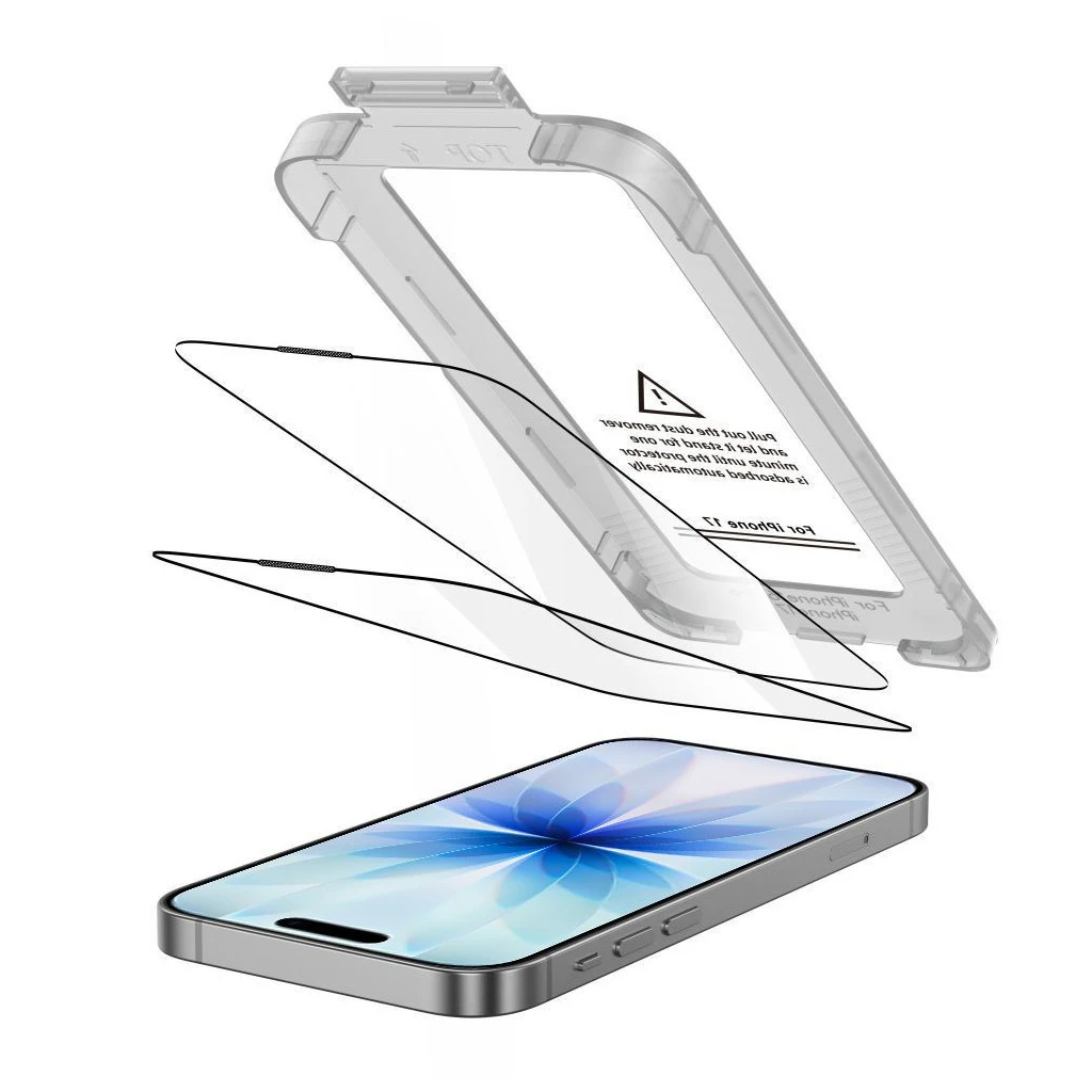 TECH-PROTECT QUICK SET+ 2-PACK Temperált üveg kijelzővédő iPhone 17 készülékhez fekete