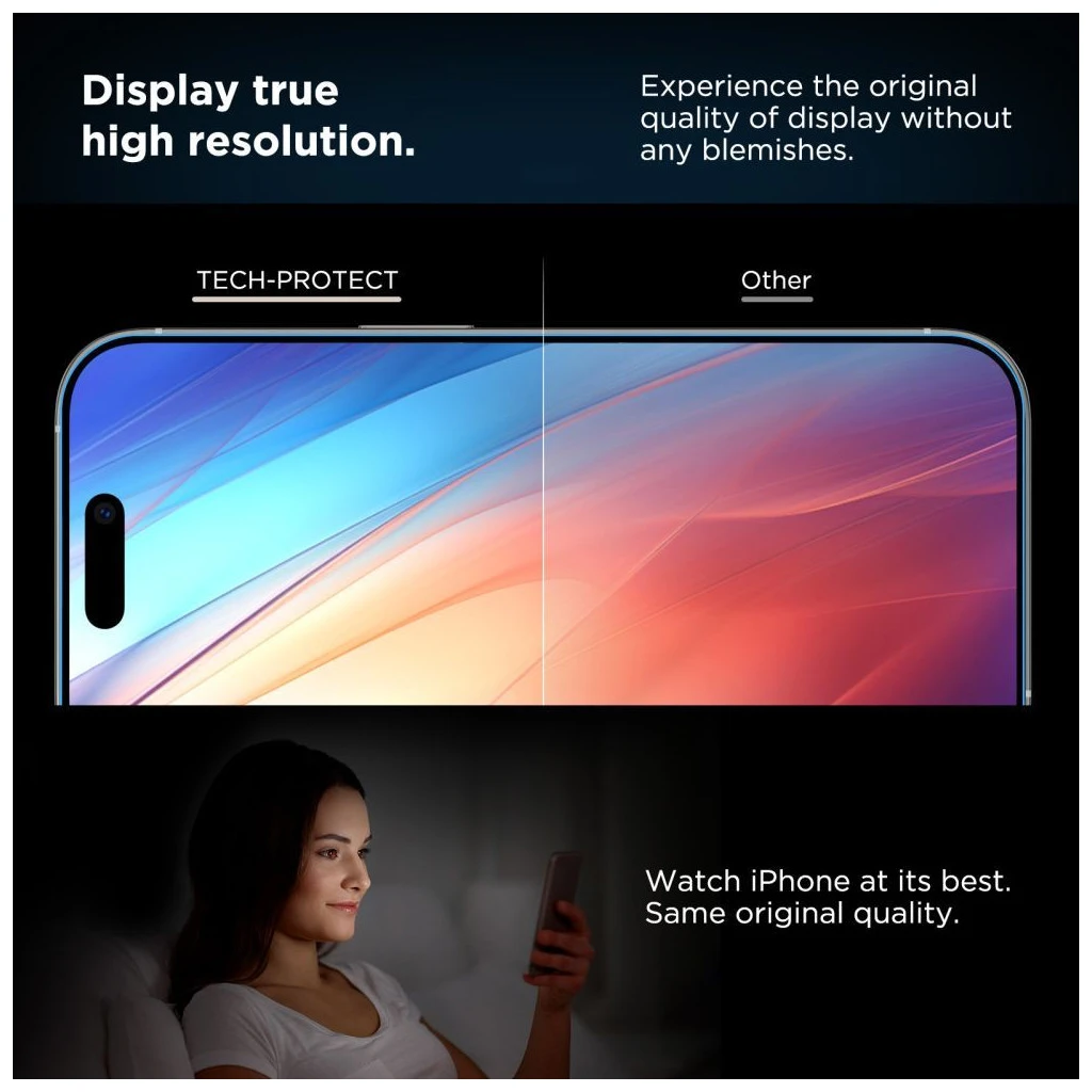 TECH-PROTECT QUICK SET+ 2-PACK Temperált üveg kijelzővédő iPhone 17 készülékhez fekete