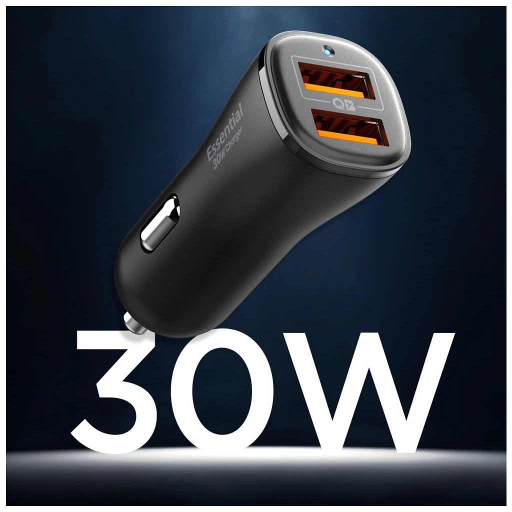 SPIGEN ESSENTIAL EV302 2-PORT autós töltő 30W fekete