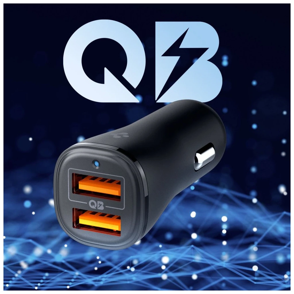 SPIGEN ESSENTIAL EV302 2-PORT autós töltő 30W fekete