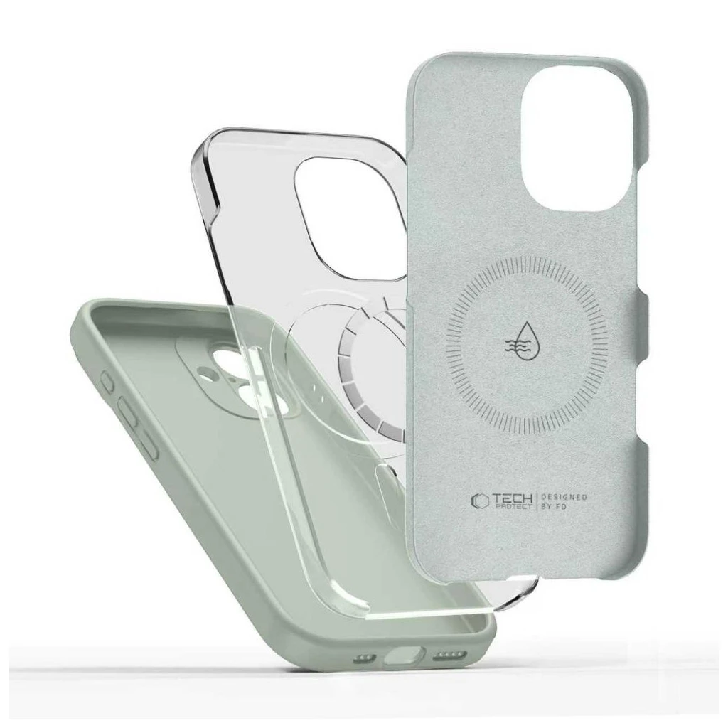 TECH-PROTECT SILICONE MAGSAFE iPhone 17 készülékhez tok zsályazöld