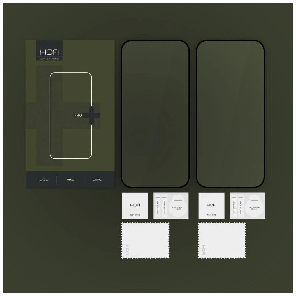 HOFI GLASS PRO+ 2-PACK iPhone 16 Pro Max / 17 Pro Max készülékhez edzett kijelzővédő fekete