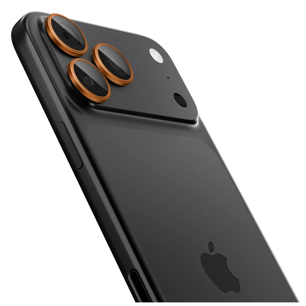 SPIGEN Optik Pro Glas.Tr „EZ FIT” Kameravédő 2 db iPhone 14 Pro/Max, iPhone 15 Pro/Max, iPhone 16 Pro/Max, iPhone 17 Pro/Max készülékhez narancssárga