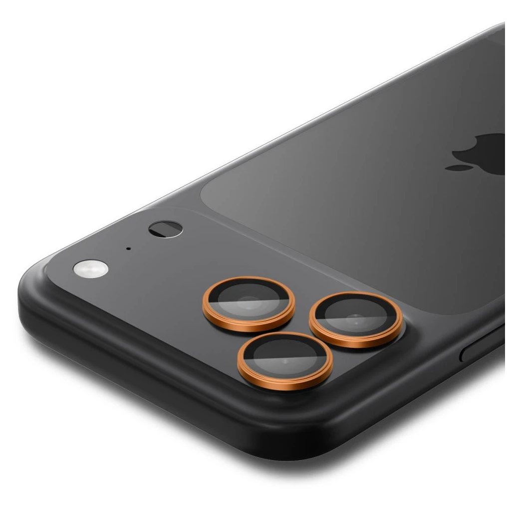 SPIGEN Optik Pro Glas.Tr „EZ FIT” Kameravédő 2 db iPhone 14 Pro/Max, iPhone 15 Pro/Max, iPhone 16 Pro/Max, iPhone 17 Pro/Max készülékhez narancssárga