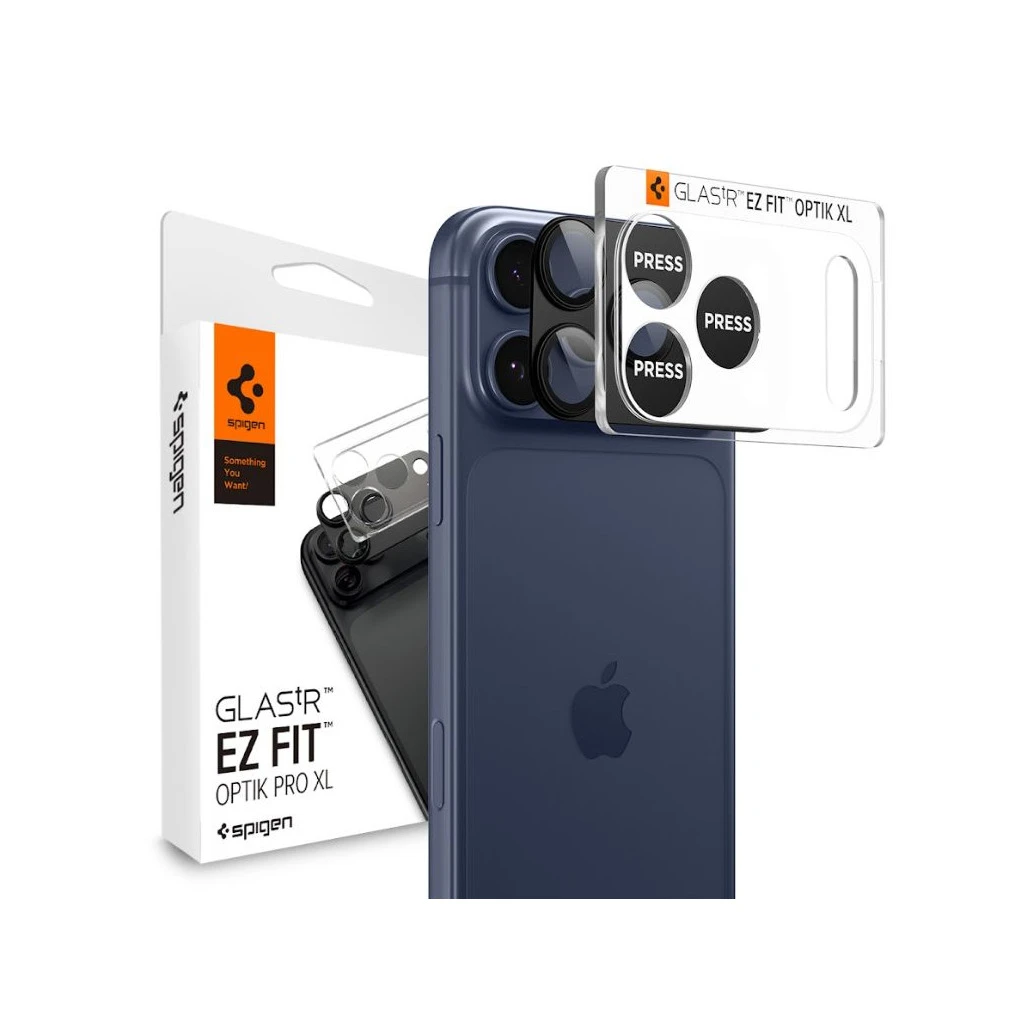 Spigen Optik Pro XL GLAS.TR „EZ FIT” kamera védő iPhone 17 Pro készülékhez fekete