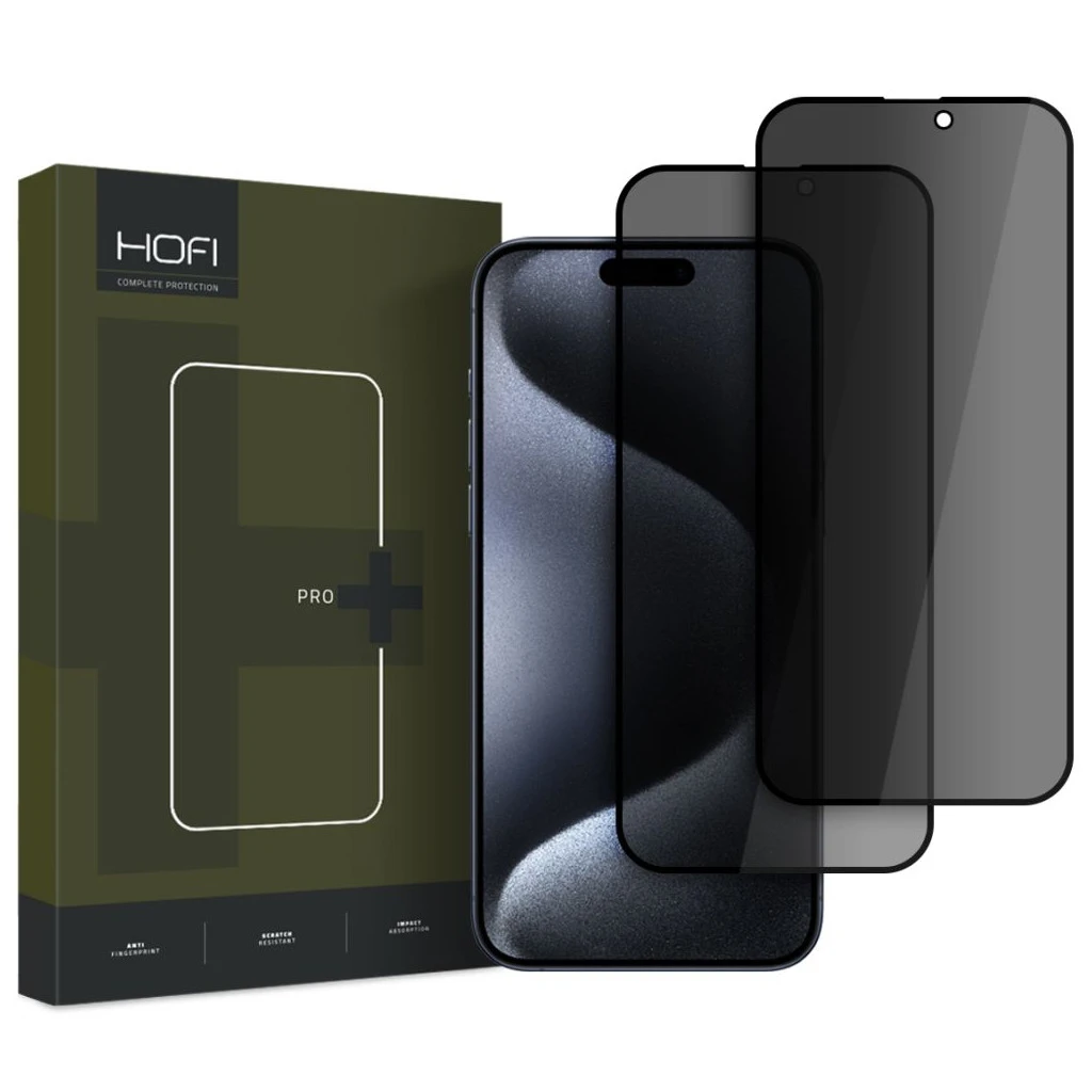 HOFI Anti Spy Glass Pro+ privát kijelzővédő, 2-PACK, iPhone 16 készülékhez