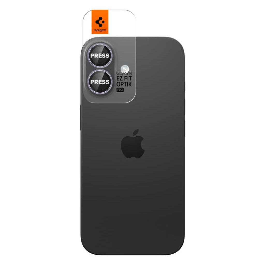 SPIGEN OPTIK PRO GLAS.TR „EZ FIT” kameravédő 2-PACK iPhone 16 / 16 PLUS / 17 készülékhez lila