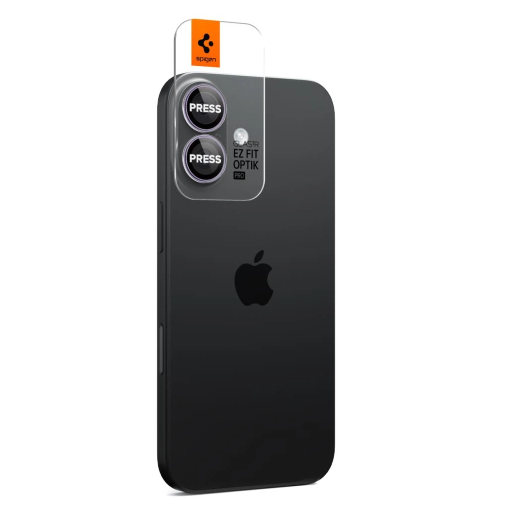 SPIGEN OPTIK PRO GLAS.TR „EZ FIT” kameravédő 2-PACK iPhone 16 / 16 PLUS / 17 készülékhez lila