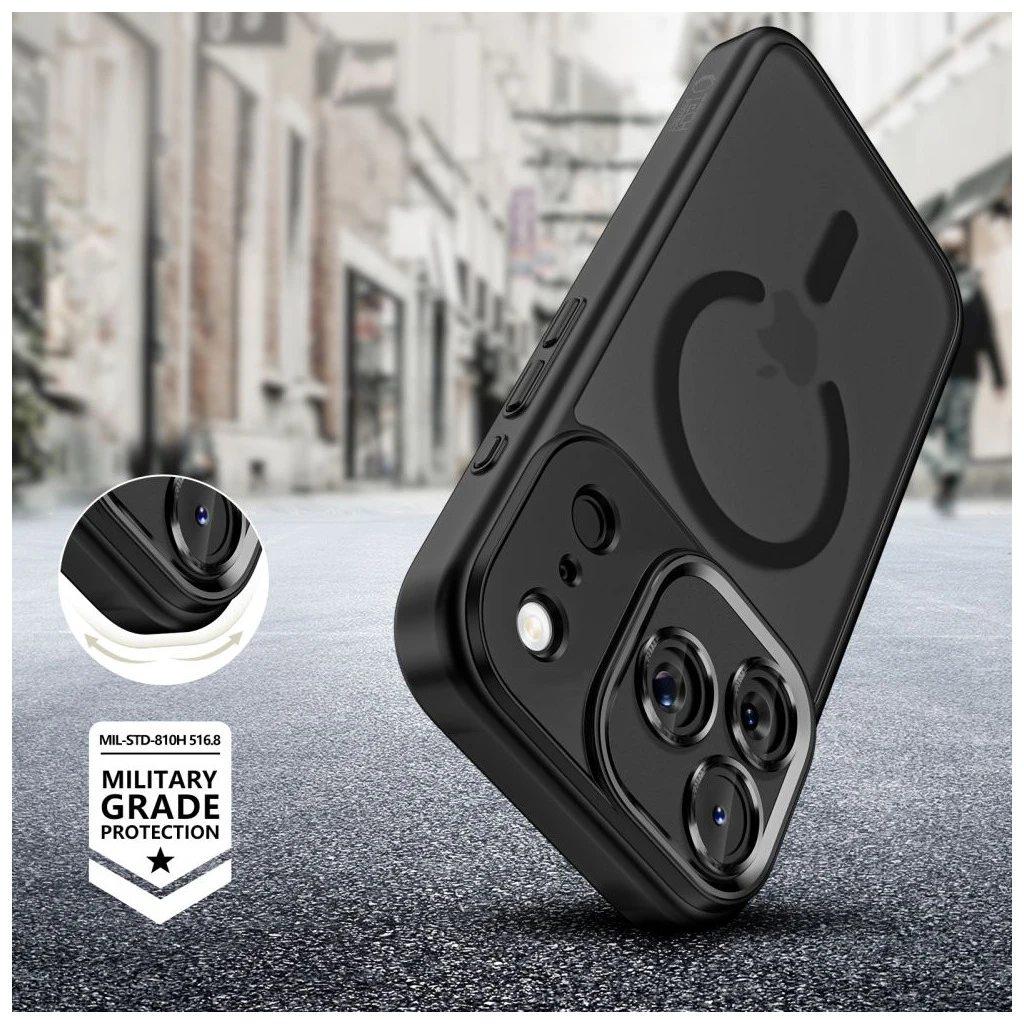 TECH-PROTECT MAGCAM MAGSAFE iPhone 17 Pro Max készülékhez tok matt fekete