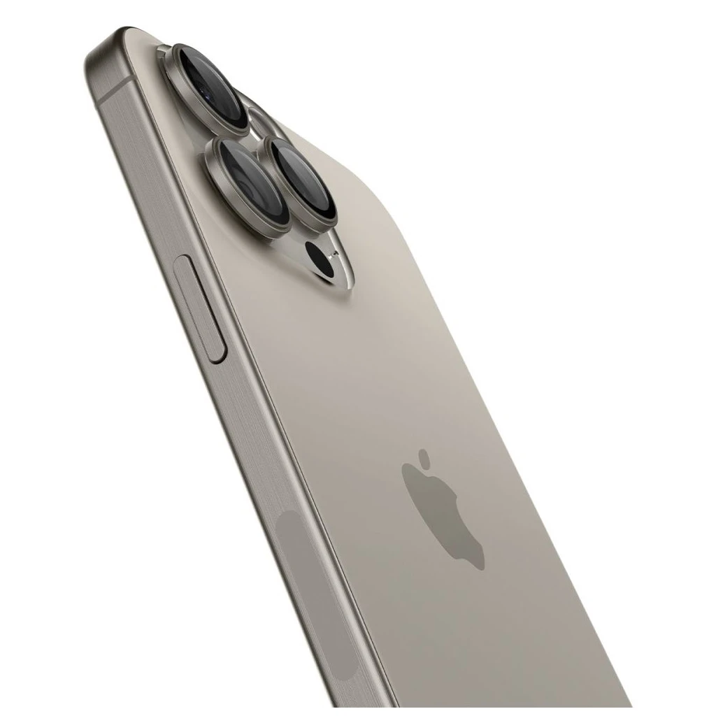 Kameravédő SPIGEN OPTIK PRO GLAS.TR „EZ FIT” Kameravédő 2-PACK iPhone 14 Pro / Max / 15 Pro / Max / 16 Pro / Max / 17 Pro / Max készülékhez természetes titán