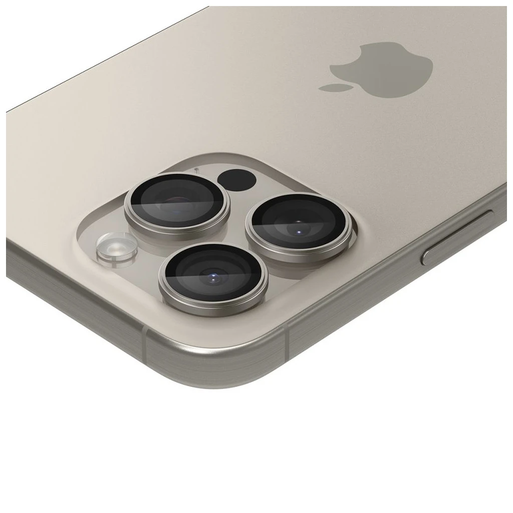 Kameravédő SPIGEN OPTIK PRO GLAS.TR „EZ FIT” Kameravédő 2-PACK iPhone 14 Pro / Max / 15 Pro / Max / 16 Pro / Max / 17 Pro / Max készülékhez természetes titán