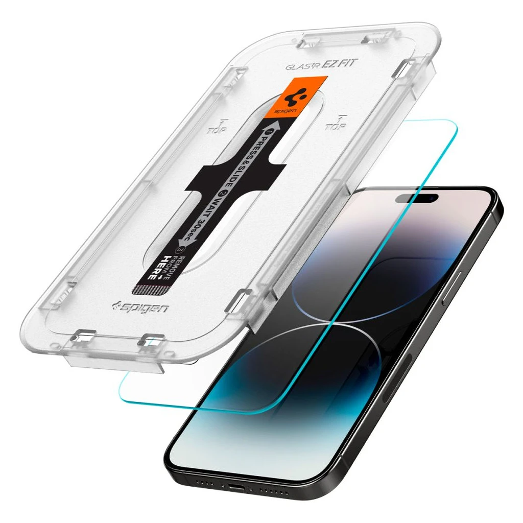 SPIGEN GLAS.TR „EZ FIT” 2-PACK iPhone 14 Pro készülékhez kijelzővédő – átlátszó