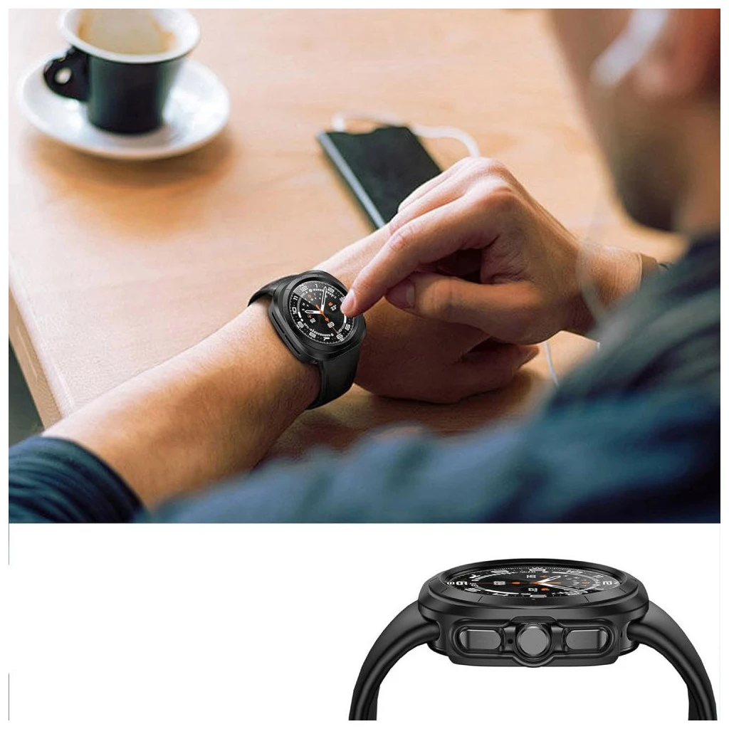 TECH-PROTECT DEFENSE360 SAMSUNG GALAXY WATCH ULTRA 2024/2025 (47 MM) készülékhez tok fekete