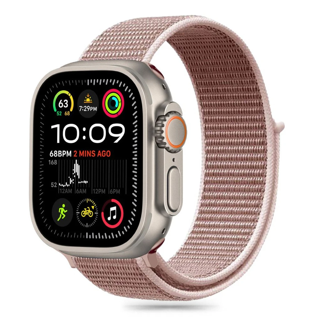 TECH-PROTECT NYLON Apple Watch 8/9/10/11/SE/ULTRA készülékhez tok (44/45/46/49 MM) poros rózsaszín