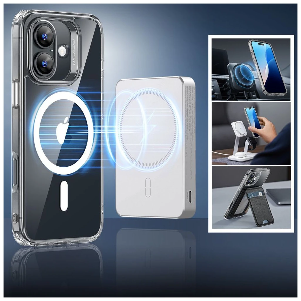 ESR CLASSIC HYBRID HALOLOCK MAGSAFE & TEMPERED GLASS iPhone 16 készülékhez üvegfólia átlátszó