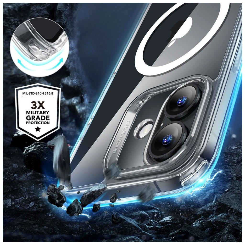 ESR CLASSIC HYBRID HALOLOCK MAGSAFE & TEMPERED GLASS iPhone 16 készülékhez üvegfólia átlátszó