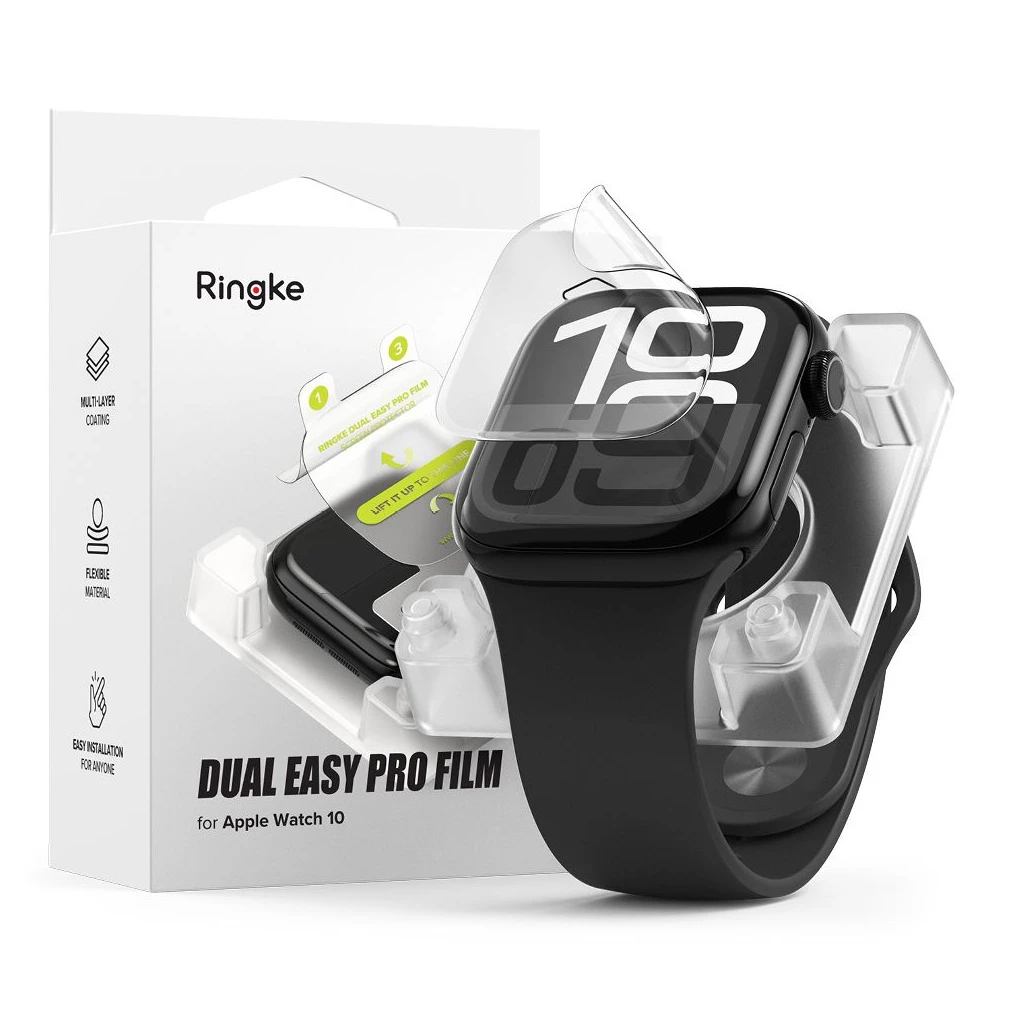 FOLIA OCHRONNA Ringke Dual Easy Pro 2-PACK kijelzővédő Apple Watch 10/11 (42 MM) készülékhez átlátszó