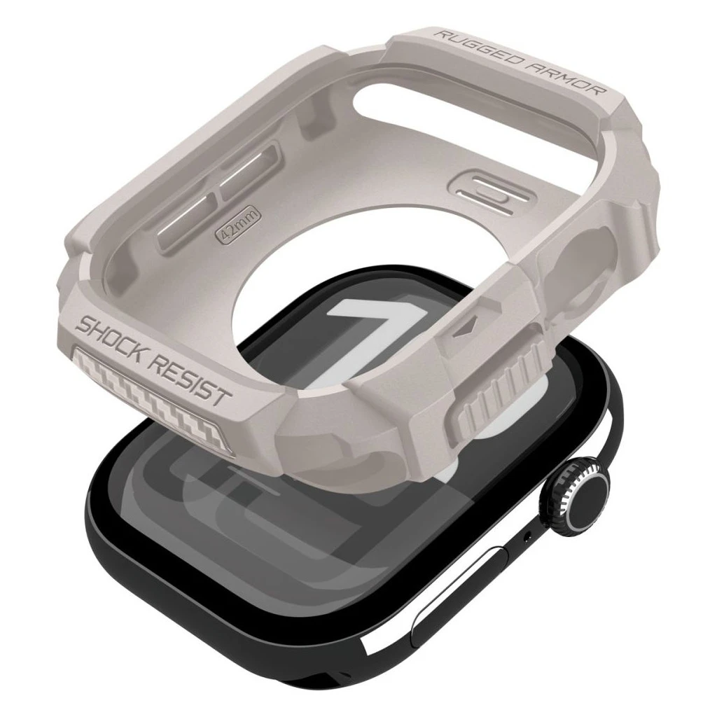 SPIGEN RUGGED ARMOR V2 Apple Watch 10/11 (42 mm) készülékhez dűne bézs