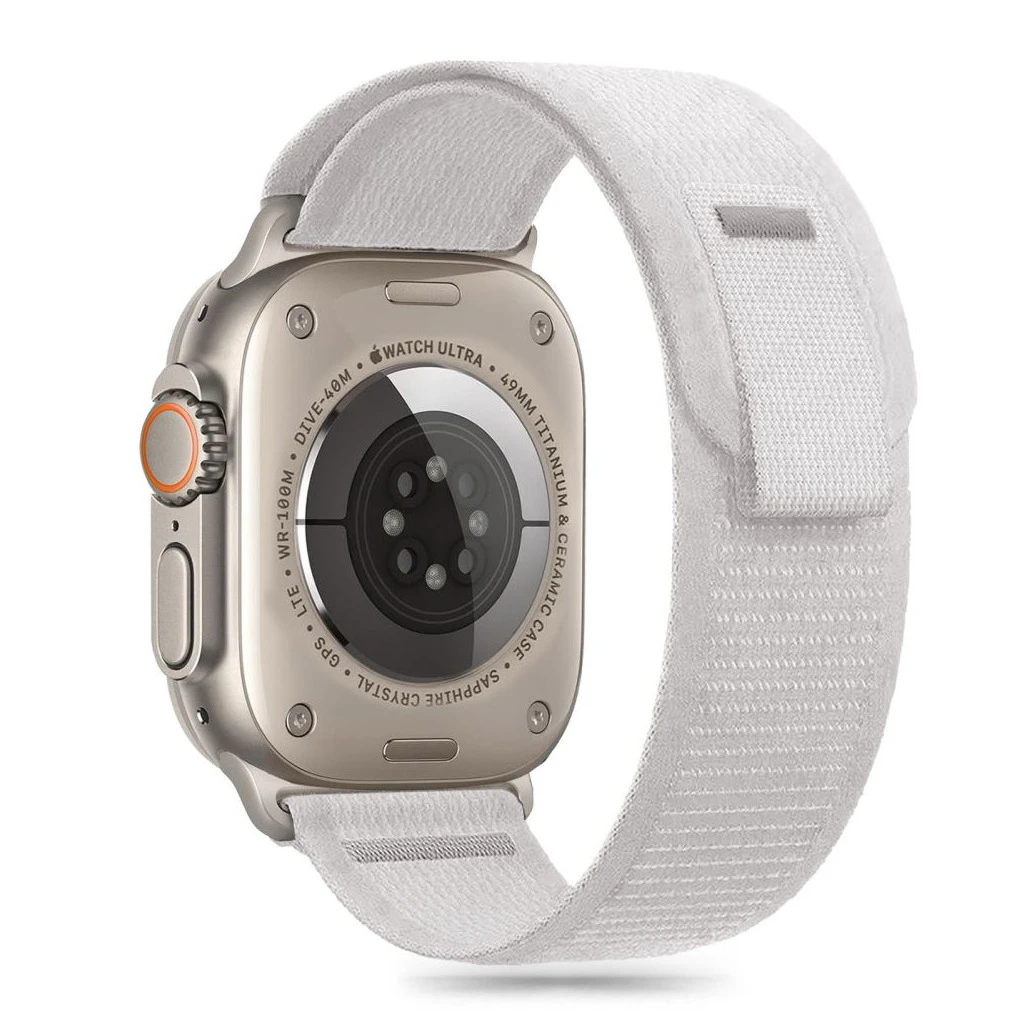 TECH-PROTECT NYLON STRIPE Apple Watch 8/9/10/11/SE/ULTRA készülékhez védőtok (44/45/46/49 MM) krétaszürke