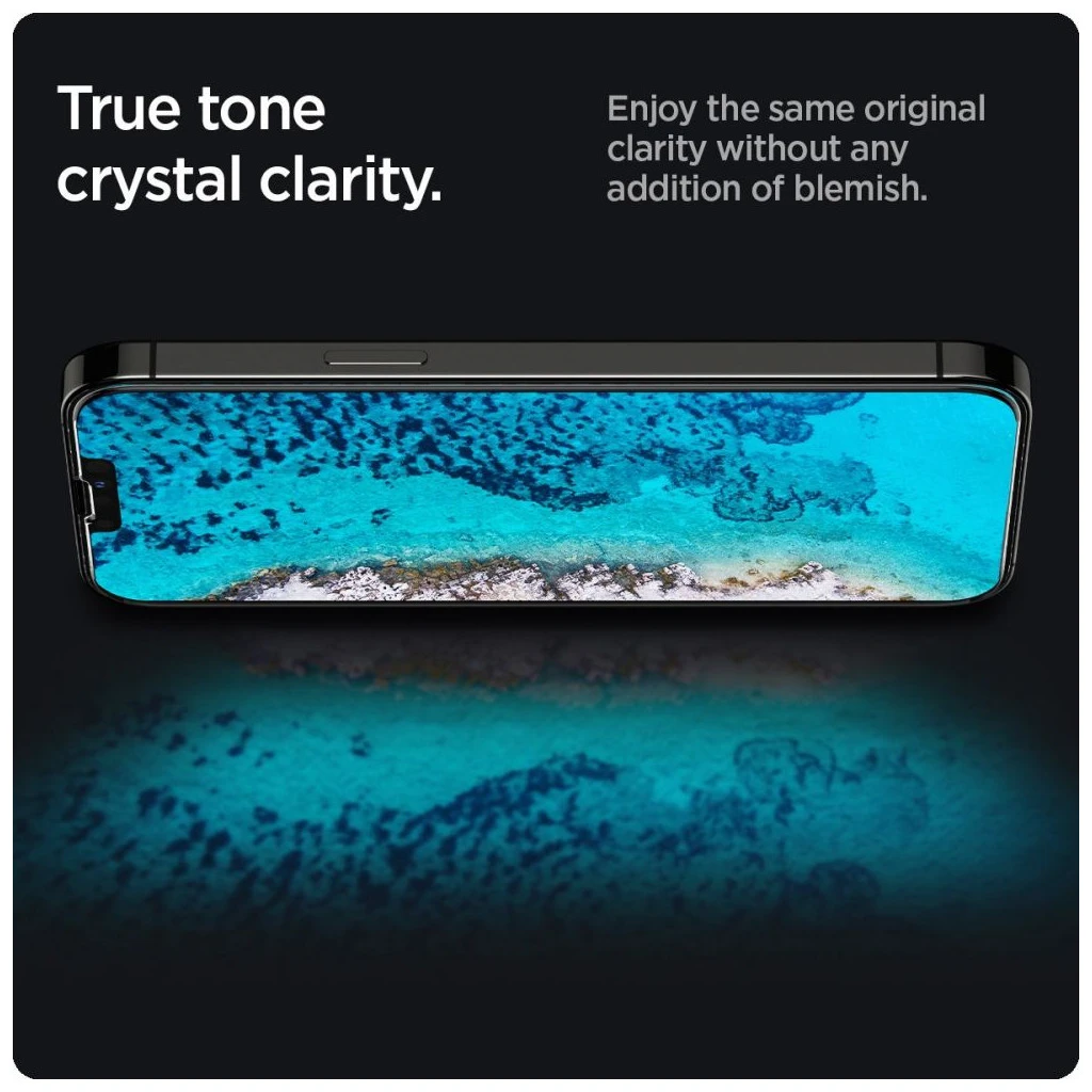 Edzett üveg kijelzővédő Spigen Glas.TR Slim iPhone 13 / 13 Pro / 14 / 16E készülékhez Privacy