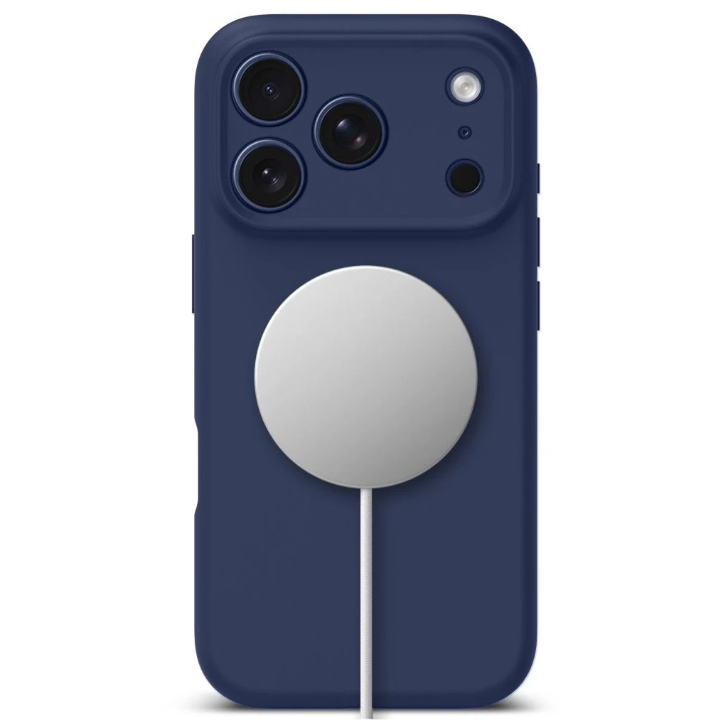 TECH-PROTECT Szilikon MagSafe iPhone 17 Pro Max készülékhez tok mélykék