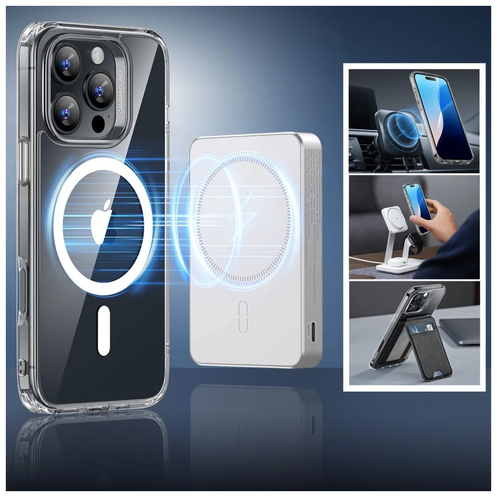 ESR CLASSIC HYBRID HALOLOCK MAGSAFE & TEMPERED GLASS iPhone 16 Pro készülékhez tok, átlátszó