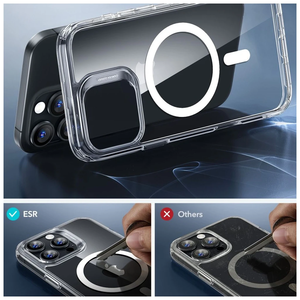 ESR CLASSIC HYBRID HALOLOCK MAGSAFE & TEMPERED GLASS iPhone 16 Pro készülékhez tok, átlátszó