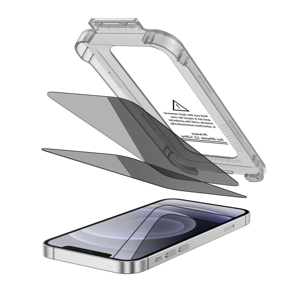 TECH-PROTECT QUICK SET SPY+ 2-PACK iPhone 12/12 Pro készülékhez privát üveg kijelzővédő