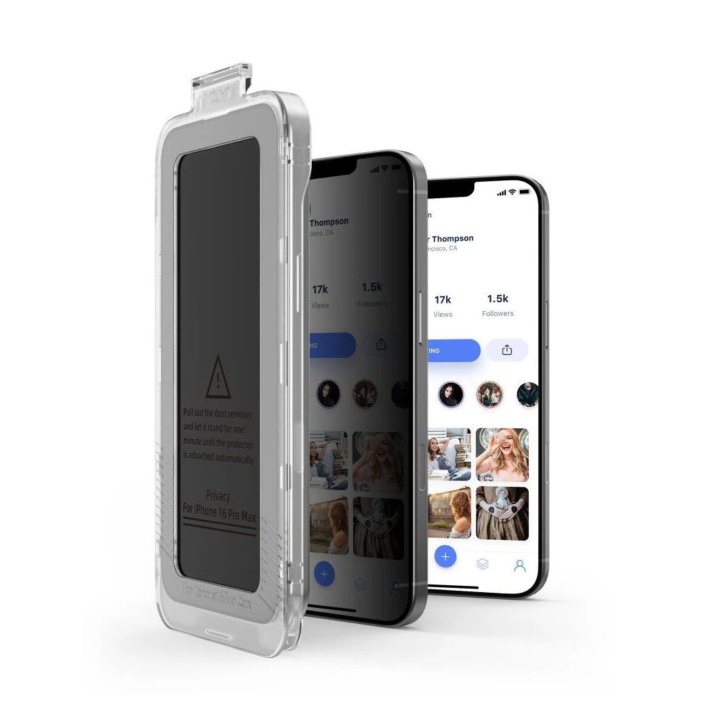 TECH-PROTECT QUICK SET SPY+ 2-PACK iPhone 12/12 Pro készülékhez privát üveg kijelzővédő