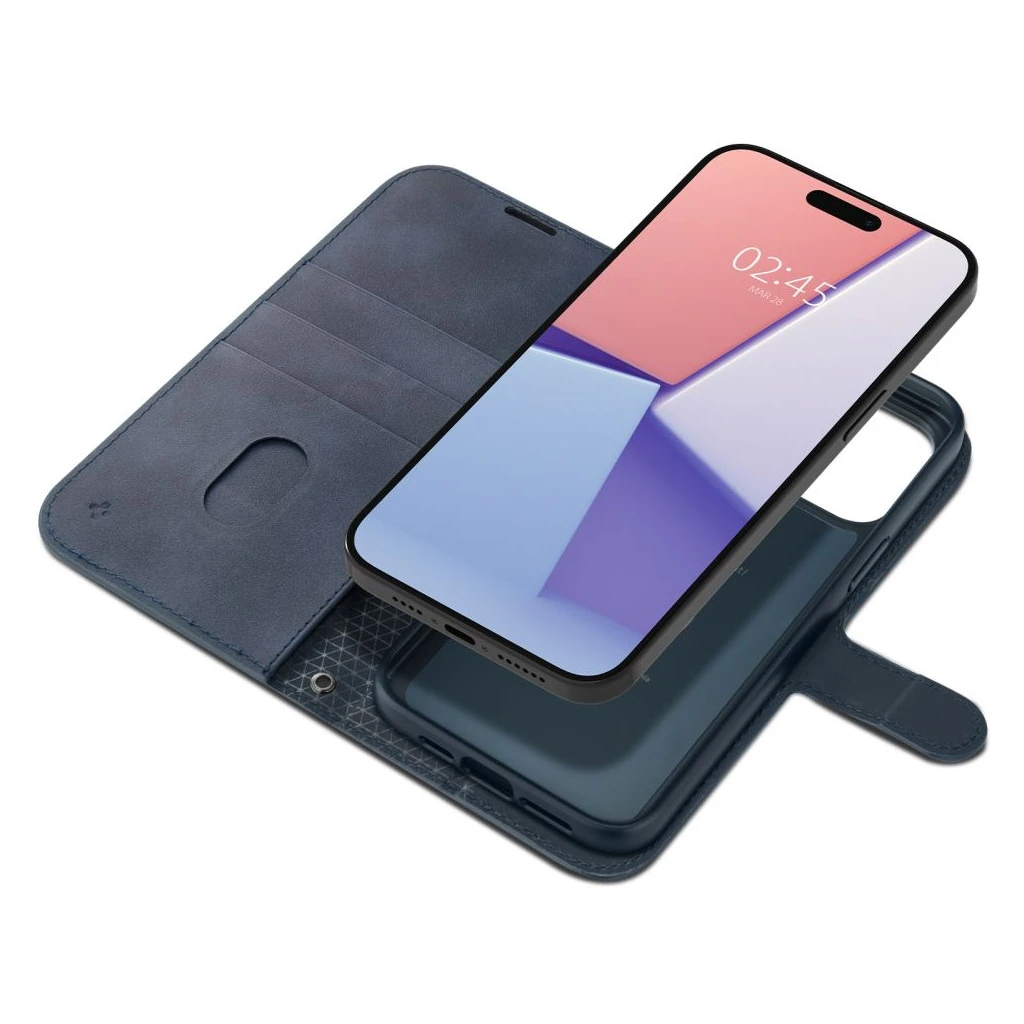 SPIGEN WALLET „S” PRO tok iPhone 15 Pro készülékhez tengerészkék