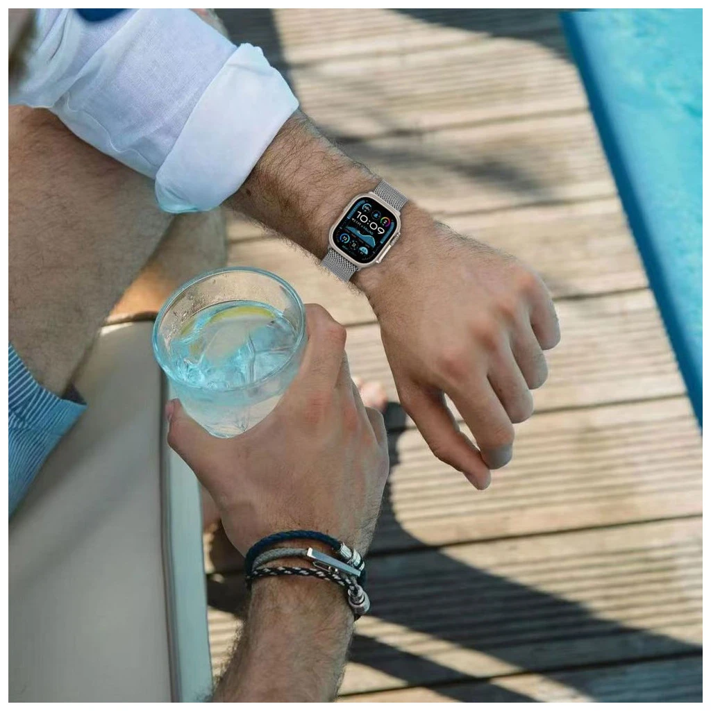 TECH-PROTECT MILANO Apple Watch 8/9/10/11/SE/ULTRA készülékhez Titanium védőtok (44/45/46/49 mm)