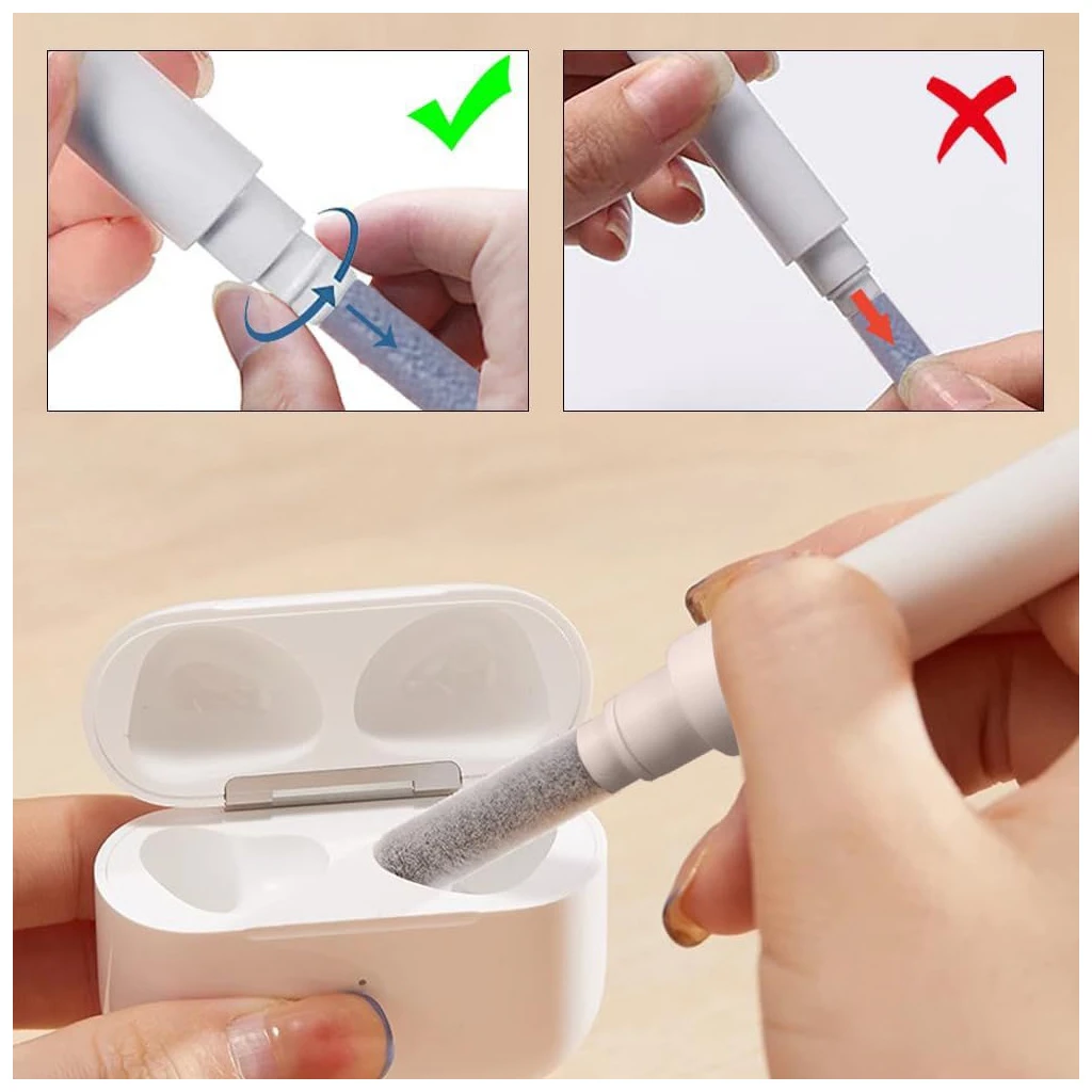 TECH-PROTECT CS02 CLEANER SET 3IN1 fülhallgatóhoz fehér