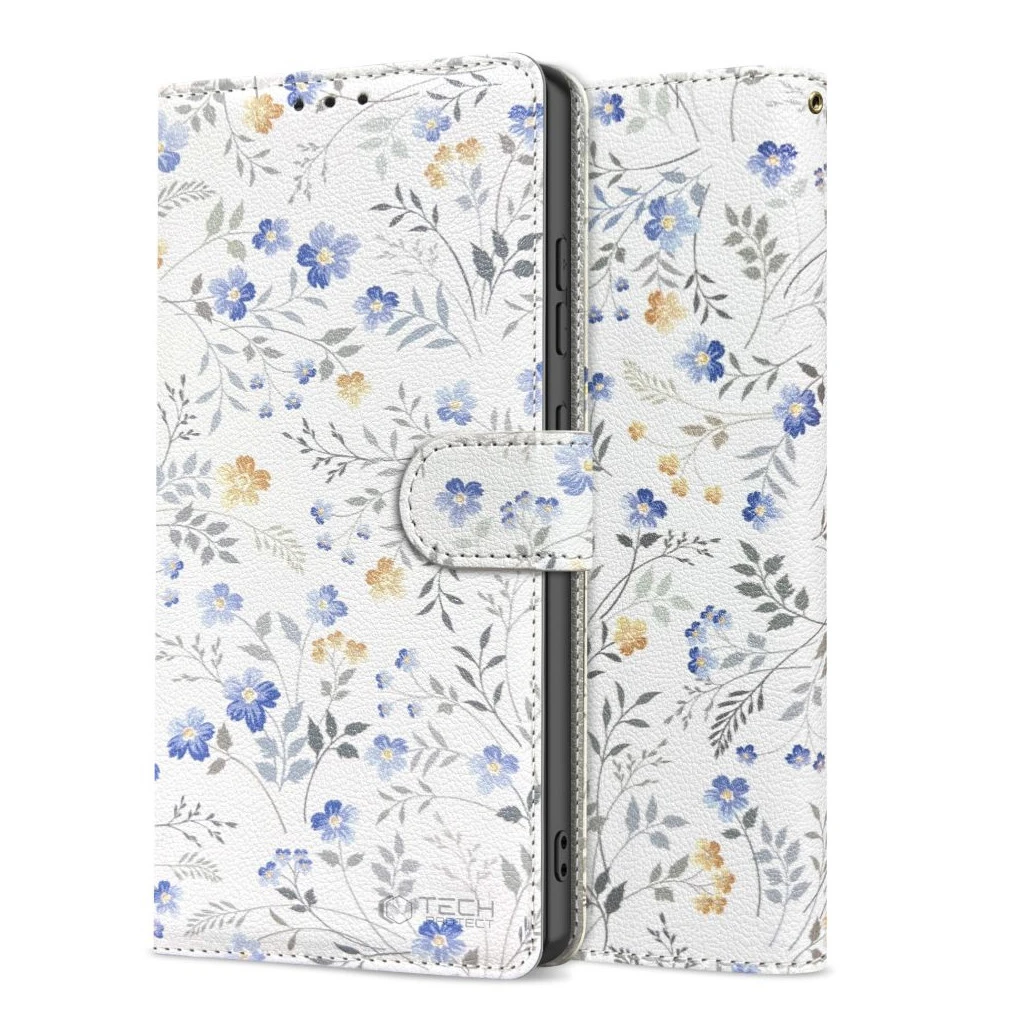 TECH-PROTECT Pénztárca tok iPhone 16E készülékhez Spring Flowers