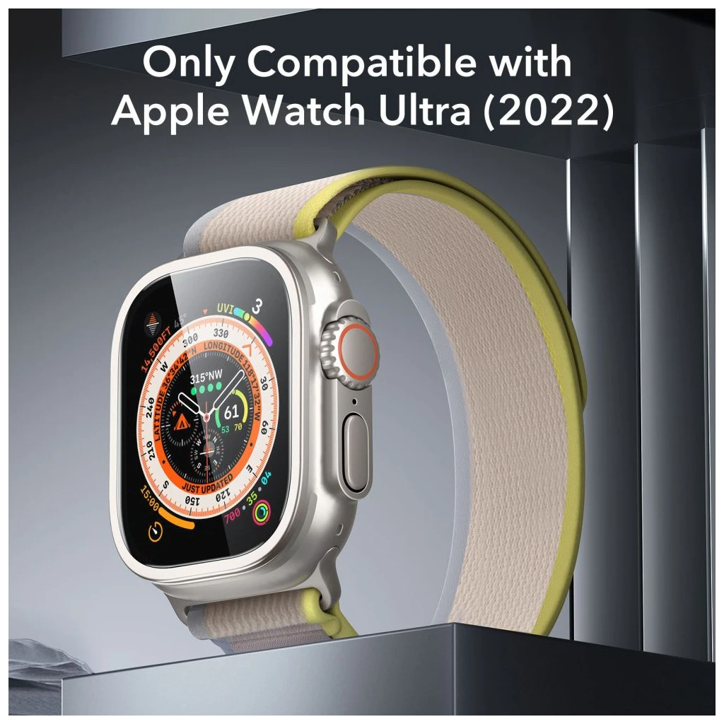 ESR ARMORITE edzett üveg 2-darabos Apple Watch Ultra 1/2/3 (49 mm) készülékhez titán
