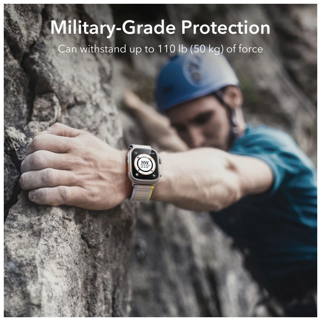 ESR ARMORITE edzett üveg 2-darabos Apple Watch Ultra 1/2/3 (49 mm) készülékhez titán