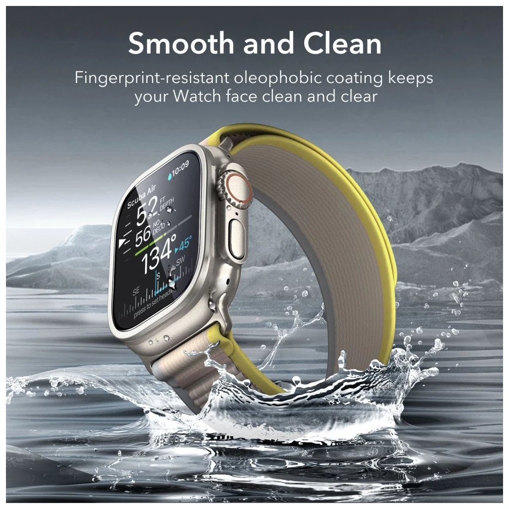 ESR ARMORITE edzett üveg 2-darabos Apple Watch Ultra 1/2/3 (49 mm) készülékhez titán