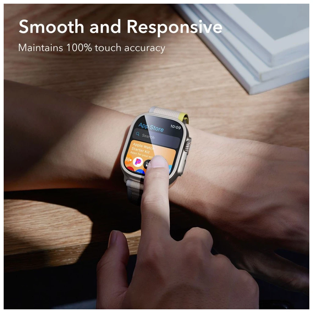 ESR ARMORITE edzett üveg 2-darabos Apple Watch Ultra 1/2/3 (49 mm) készülékhez titán