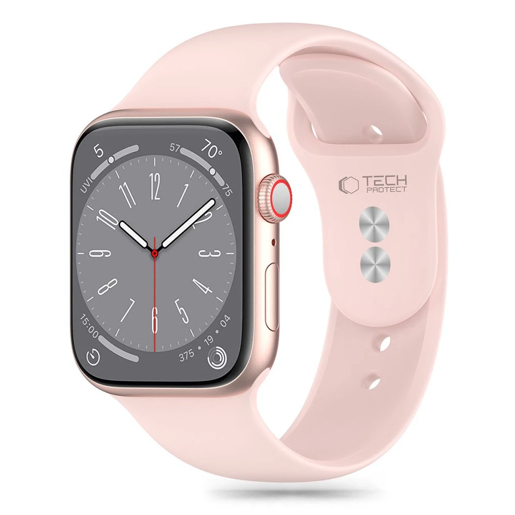 TECH-PROTECT szilikon tok Apple Watch 8/9/10/11/SE készülékhez (40/41/42 MM) világos rózsaszín