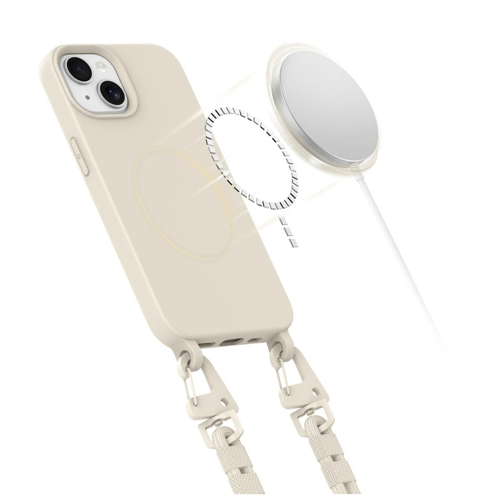 TECH-PROTECT MAGNECKLACE védőtok MAGSAFE iPhone 14 készülékhez kozmikus latte