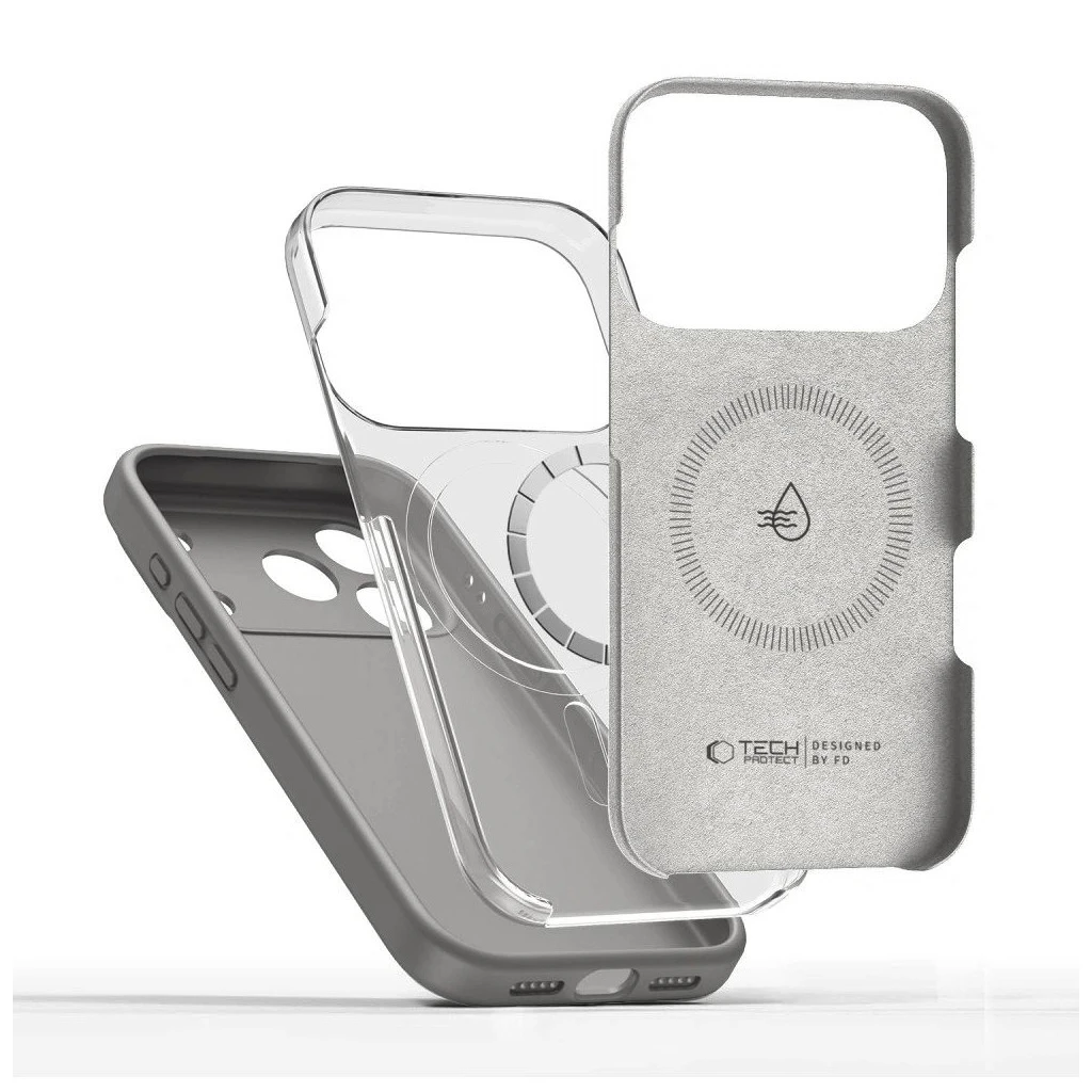 TECH-PROTECT szilikon MagSafe iPhone 17 Pro Max készülékhez tok, sötétszürke