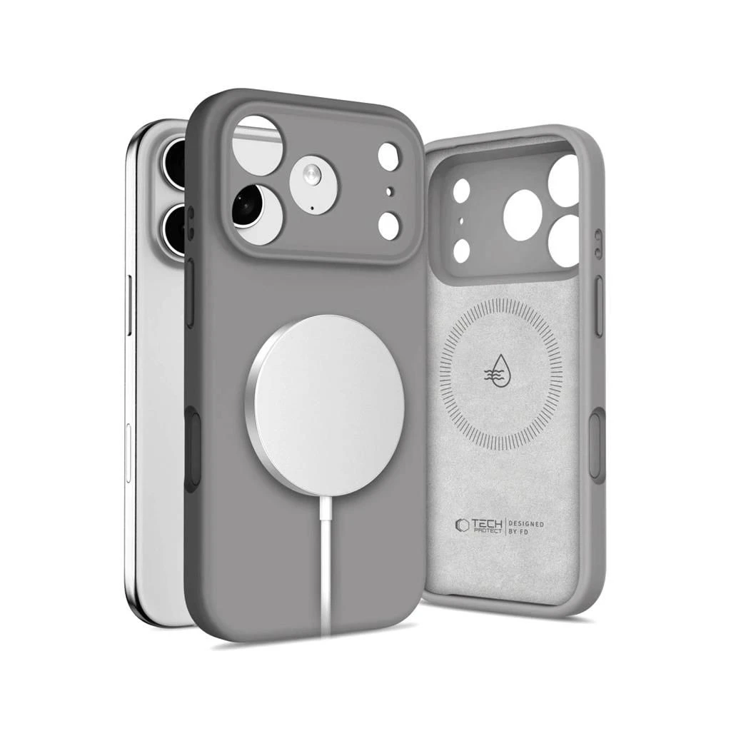 TECH-PROTECT szilikon MagSafe iPhone 17 Pro Max készülékhez tok, sötétszürke