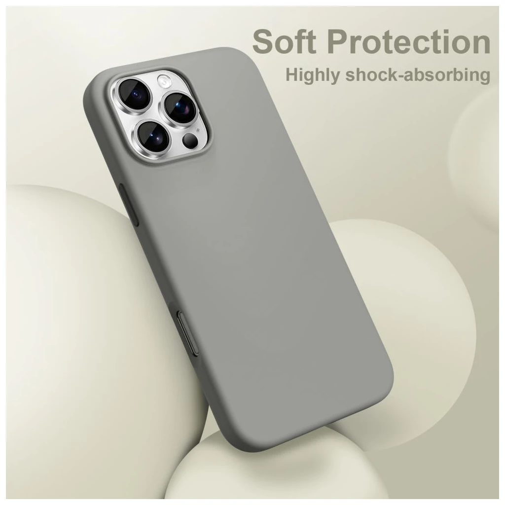 TECH-PROTECT szilikon MagSafe iPhone 17 Pro Max készülékhez tok, sötétszürke